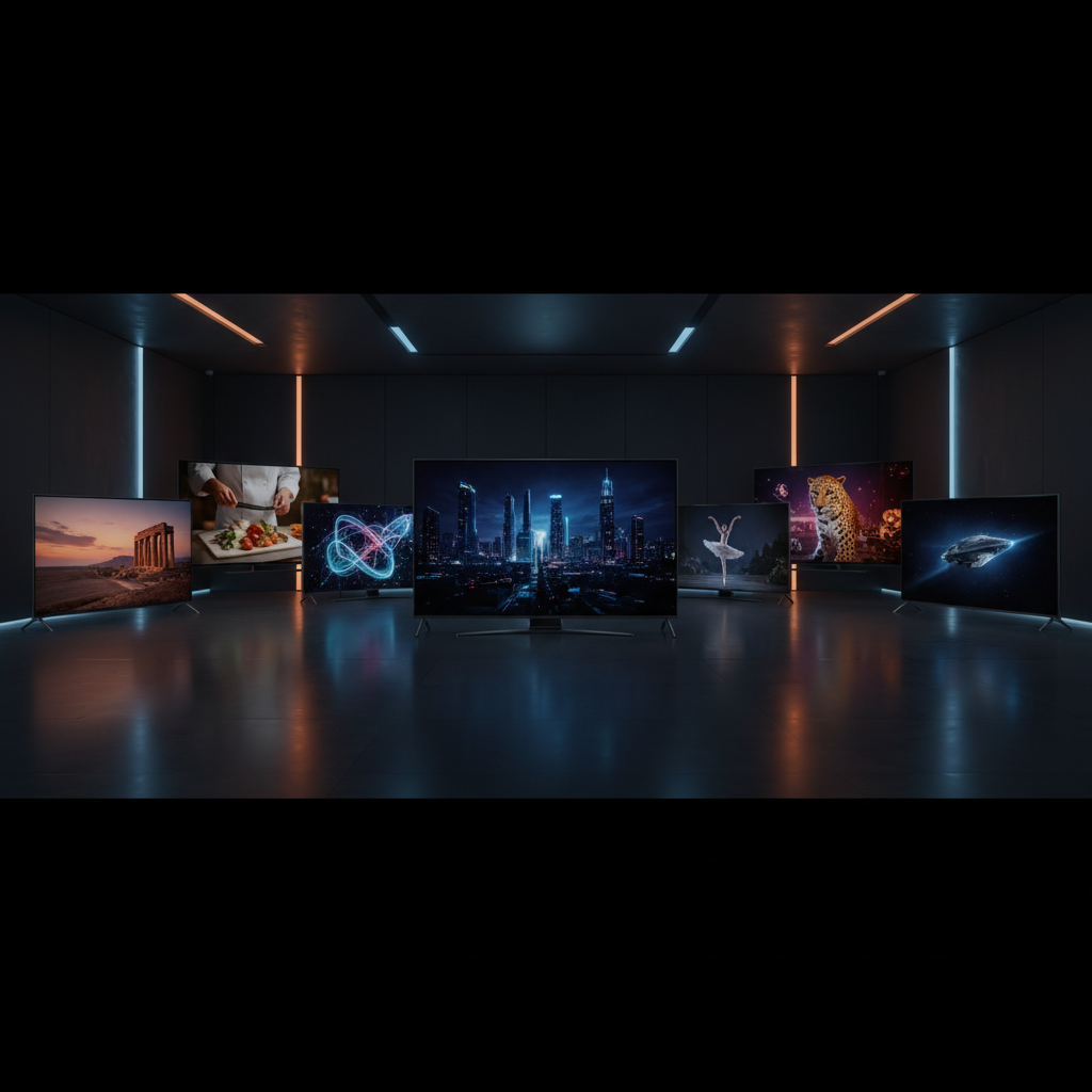 Line-up premium de téléviseurs illustrant le calendrier des sorties TV 2026