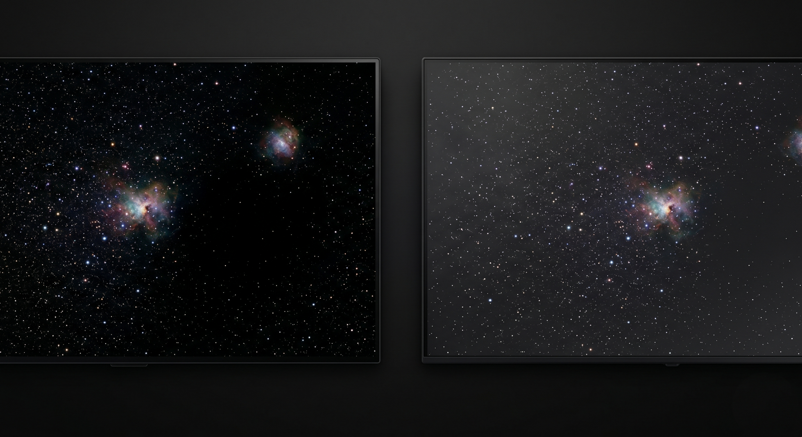 Comparaison des niveaux de noir entre une TV OLED et une TV QLED